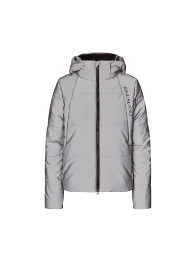 Abrigo de montar acolchado reflectante plateada (Flash) para mujer Aurora - Kingsland