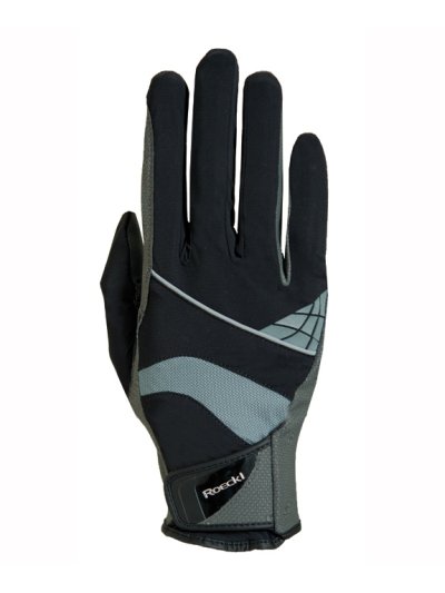 Gants bleu marine et gris pour l'équitation modèle Montreal - Roeckl