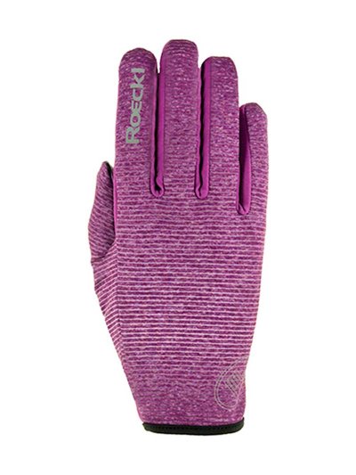 Gants d'équitation d'hiver avec grip à rayures fuchsia et blanc - Wayne - Roeckl