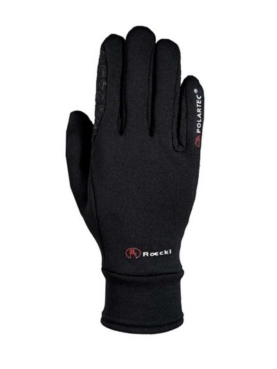 Gants d'équitation d'hiver noir avec grip - Warwick - Roeckl