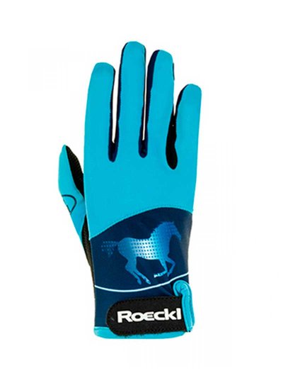 Gants d'équitation bleu junior unisexe - Kansas - Roeckl