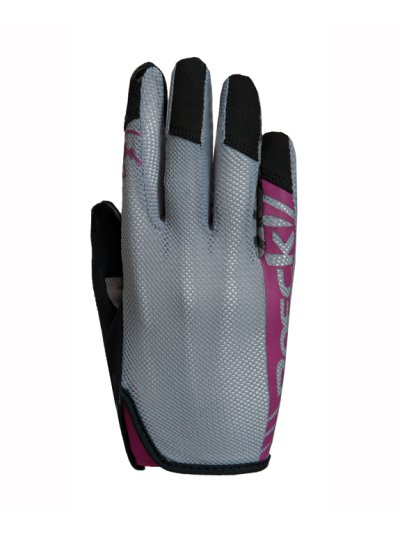 Gants d'équitation gris, noir et fuchsia - Torino - Roeckl