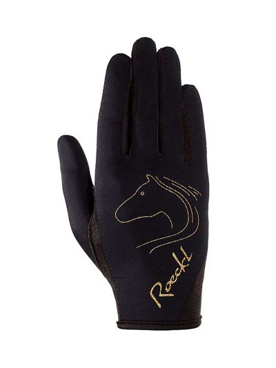 Gants d'équitation noir et dorés - Tryon - Roeckl