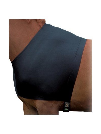 T-shirt noir en lycra pour protéger le poitrail et le garrot du frottement des couvertures - BR