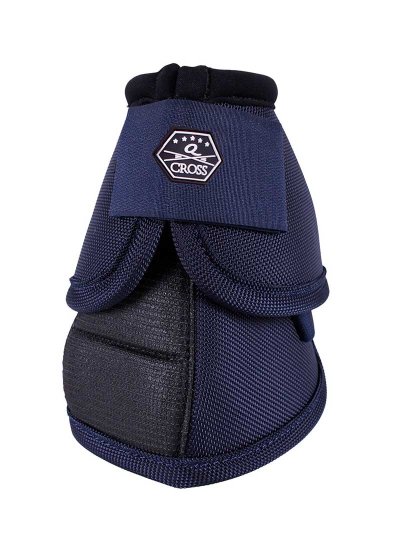 Lot de 2 cloches techniques antigiro bleu marine pour cheval et poney - QHP