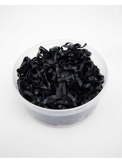 Boîte d'élastiques noires de 50g (env. 450 unités) - QHP - imagen 2
