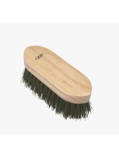 Medium wooden brush with medium and thick green bristles - QHP