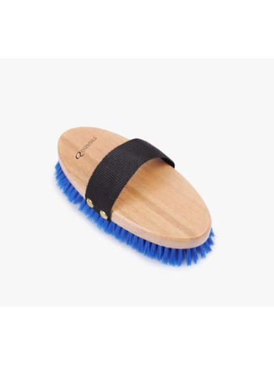 Large wooden brush with short, fine blue bristles - QHP