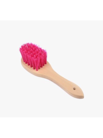 Brush with wooden handle and long, thick pink bristles - QHP - imagen 2