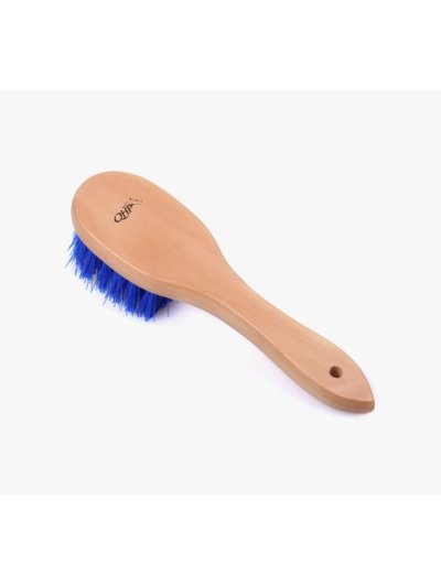 Brush with wooden handle and long, thick blue bristle - QHP