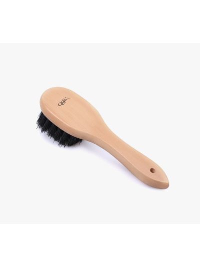 Brush with wooden handle and long, thick black bristles - QHP