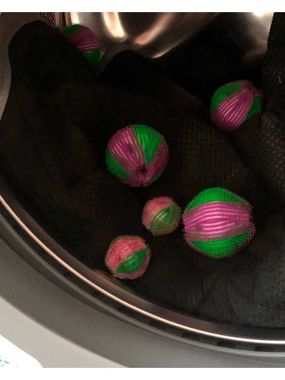 Pack of 6 XL Laundry Balls for Removing Hair from Clothing