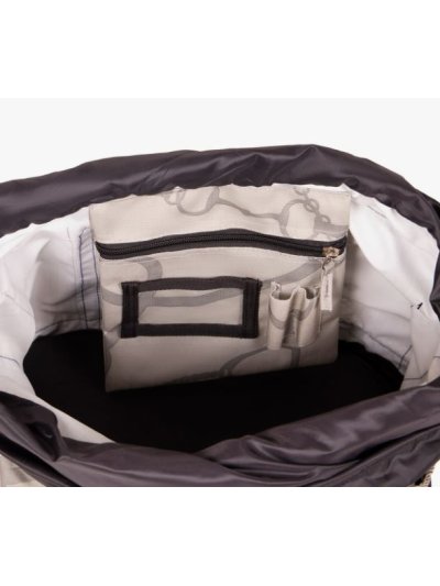 Bolsa beige con estampado para accesorios del cuidado y aseo del caballo (grooming bag) - QHP - imagen 4
