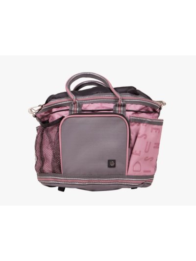 Bolsa rosa con estampado para accesorios del cuidado y aseo del caballo (grooming bag) - QHP