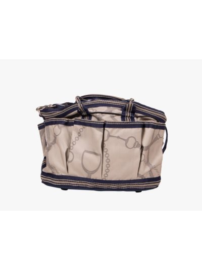 Bolsa beige con estampado para accesorios del cuidado y aseo del caballo (grooming bag) - QHP - imagen 2