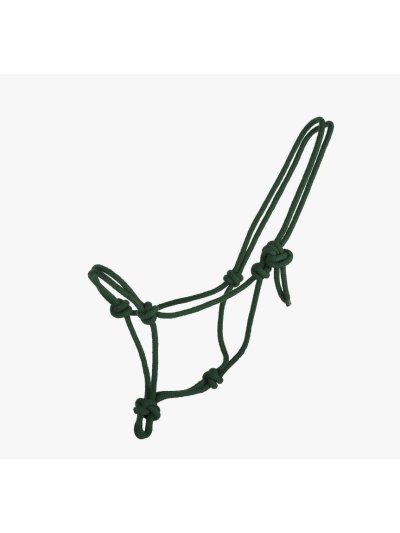Cabezada de cuadra verde de cuerda para caballo - QHP