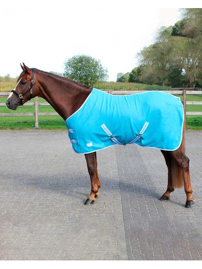 Couverture polaire bleu clair poney pour cheval - Qhp