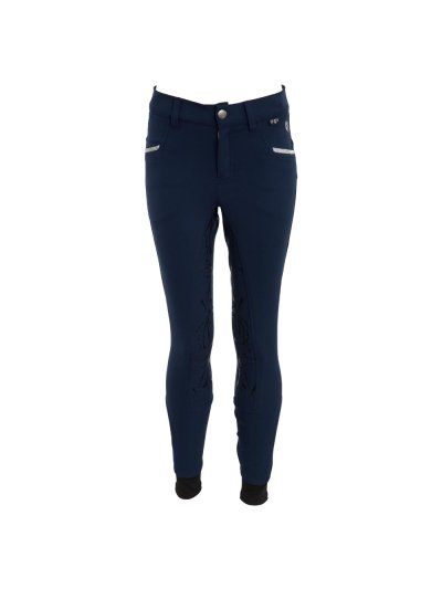 Pantalons bleu marine d'équitation avec grip silicone à fond intégral pour fille modèle Heleen - BR