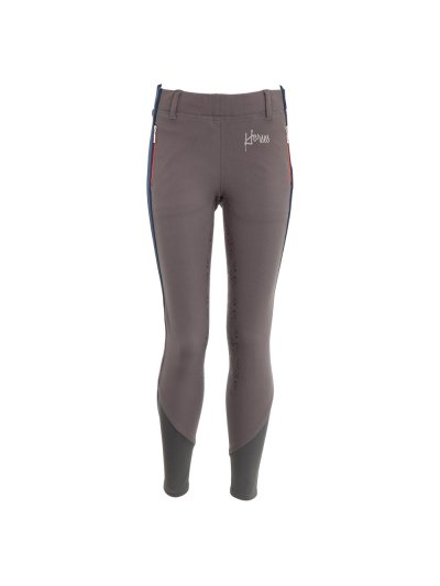 Pantalons d'équitation gris et bleu marine avec grip silicone à fond intégral junior modèle Hajo - BR