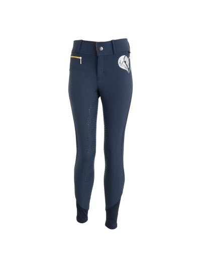 Pantalons d'équitation bleu marine avec grip silicone à fond intégral pour fille modèle Hedwig - BR