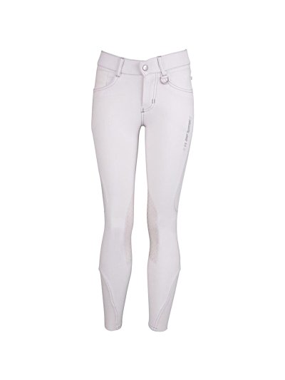 Pantalons blanc d'équitation avec grip silicone aux genoux junior unisexe modèle Mika - BR