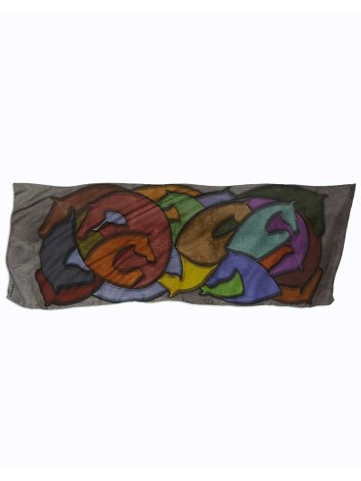 Pashmina / foulard en cachemire avec imprimé multicolore unisexe modèle Miami - Vestrum
