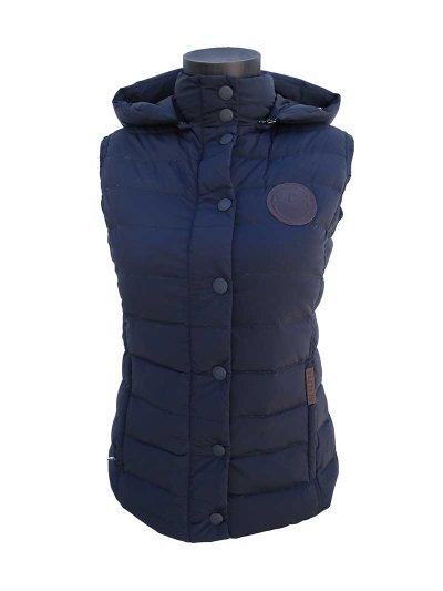 Gilet matelassé bleu marine avec capuche pour femme - Mónaco - Vestrum