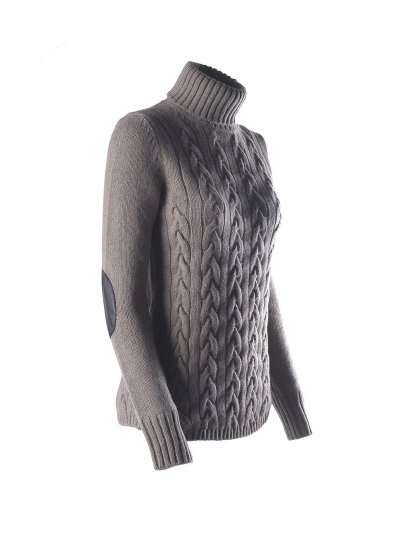 Pull de ochos beige à col haut pour femme modèle Oslo - Vestrum
