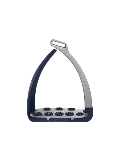 Estribos de seguridad de acero con arco exterior flexible 360º en color azul marino oscuro- Vita Steel1-Veredus