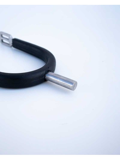 Éperons fins droits 30mm avec embout caoutchouc et courroies - QHP - imagen 2