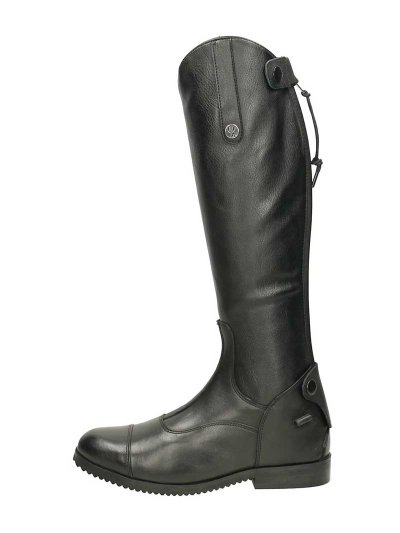 Botas de montar a caballo en mezcla de piel natural y sintética negra adulto - Birgit - QHP