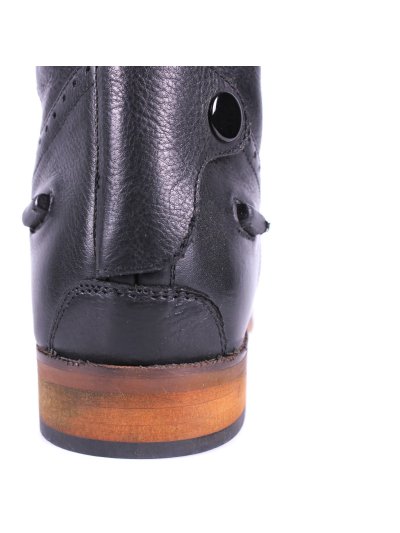 Botas de montar a caballo de piel negras con diseño ancho y cordones Sophia - QHP - imagen 3