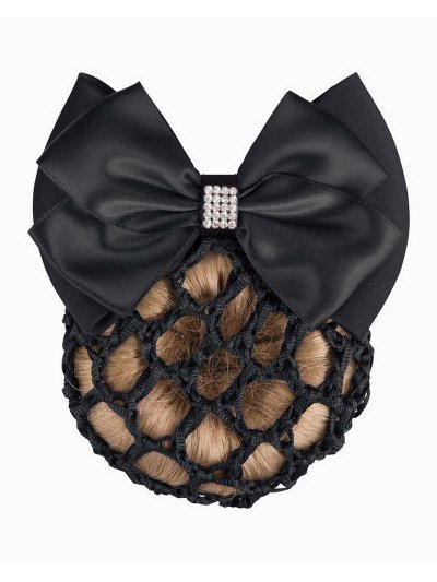 Filet à cheveux de fourrure avec lazo noir et brillants - BR