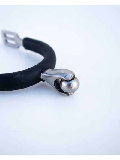 Éperons fins à rouleau 20mm avec embout caoutchouc et courroies - QHP - imagen 2