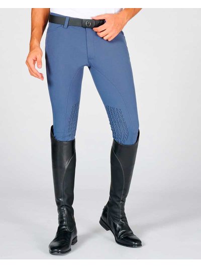 Pantalons d'équitation bleu (grip aux genoux) pour homme - Sidney - Vestrum