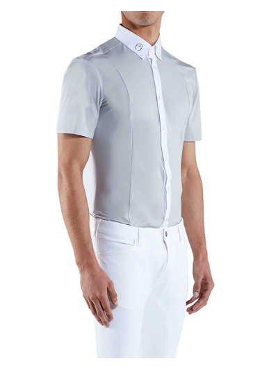 Chemise de compétition à manches courtes gris clair pour homme - Cagliari - Vestrum
