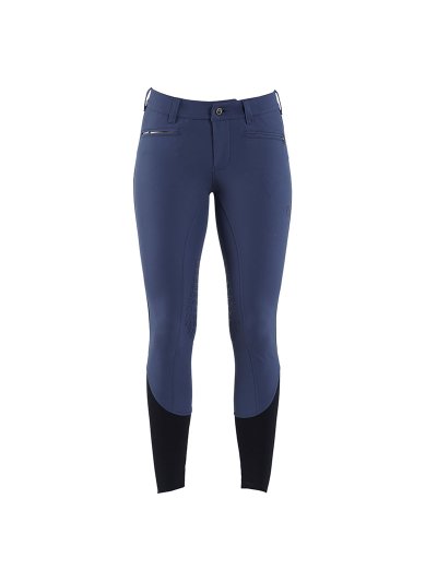 Pantalons d'équitation bleu pour concurso avec grip silicone aux genoux pour femme modèle Roma - Vestrum