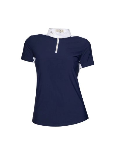 Polo bleu marine avec fermeture éclair de concours pour femme - Verona - Vestrum
