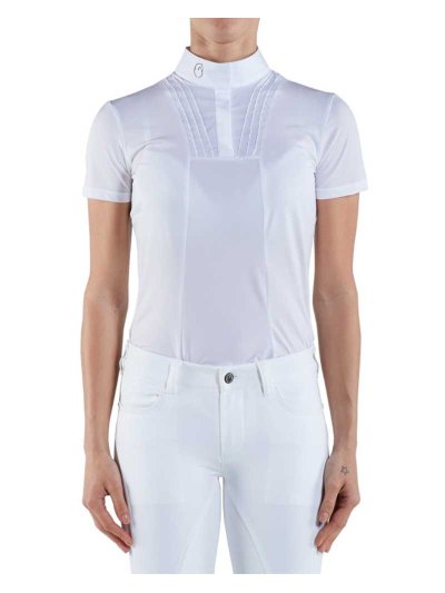 Polo de compétition blanc à manches courtes pour femme modèle Marbella - Vestrum