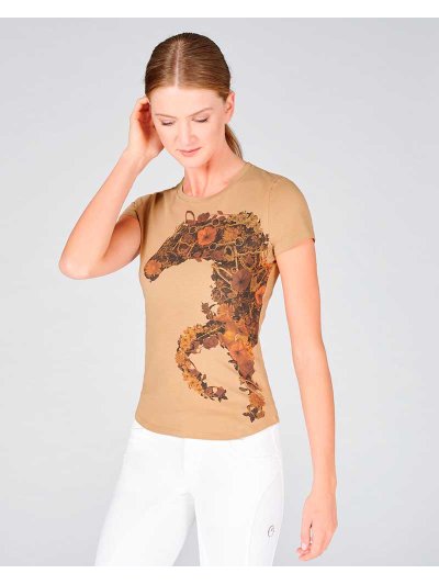 T-shirt à manches courtes marron clair pour femme modèle Cartagena - Vestrum