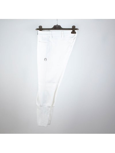 Pantalons de compétition blanc (grip aux genoux) modèle Syracusse de Vestrum.