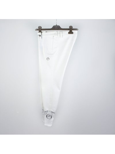 Leggings d'équitation blanc (grip aux genoux) pour femme - Grenoble - Vestrum.