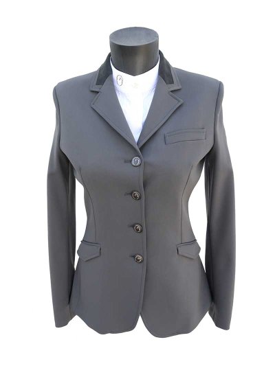 Veste technique de compétition grise foncé avec col de daim pour femme - Venezia - Vestrum