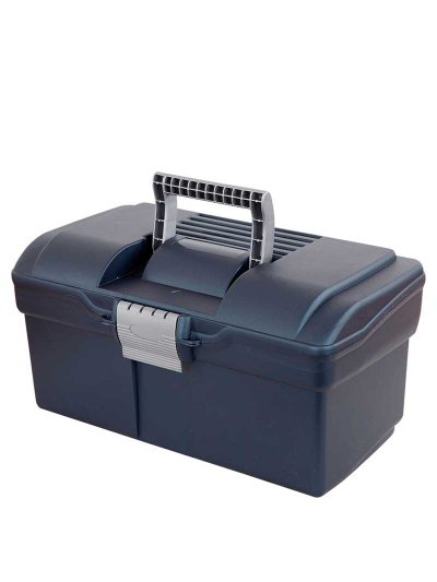 Boîte de toilette petite bleu marine et gris de 39,5x21,5x19,5cm - Elena - Protack