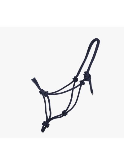 Cabezada de cuadra azul marino de cuerda para caballo - QHP