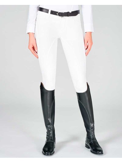 Pantalons d'équitation blanc (grip aux genoux) pour femme - Londra - Vestrum