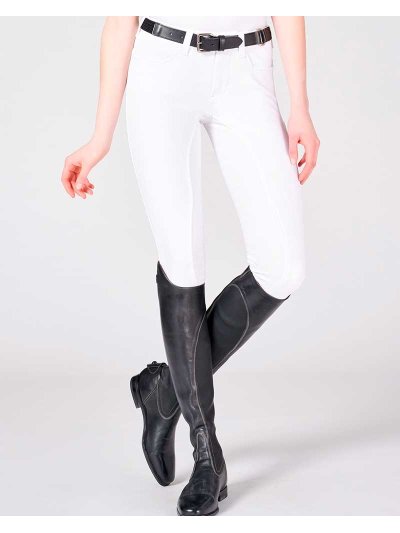 Pantalons d'équitation blanc (grip à fond intégral) pour femme - Wismar - Vestrum.