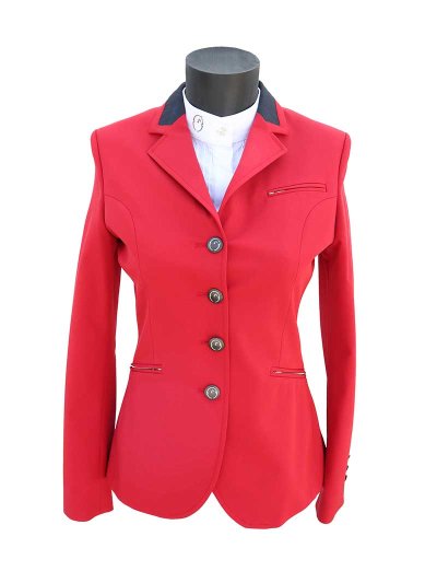 Veste technique de compétition rouge avec col monogram pour femme - Ginevra - Vestrum