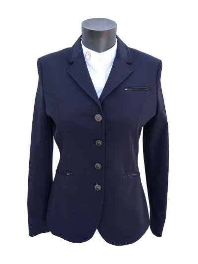 Veste technique de compétition bleu marine avec col monogram pour femme - Ginevra - Vestrum