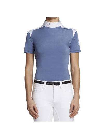 Polo bleu à manches courtes de concours pour femme - Saikai - Vestrum
